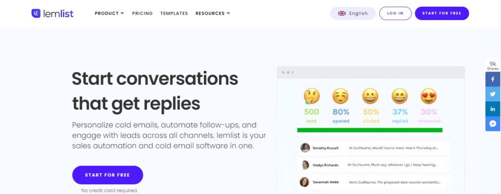 Lemlist Cold Email outreach tool