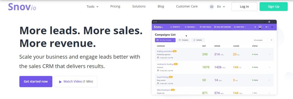 snovio - email outreach tool